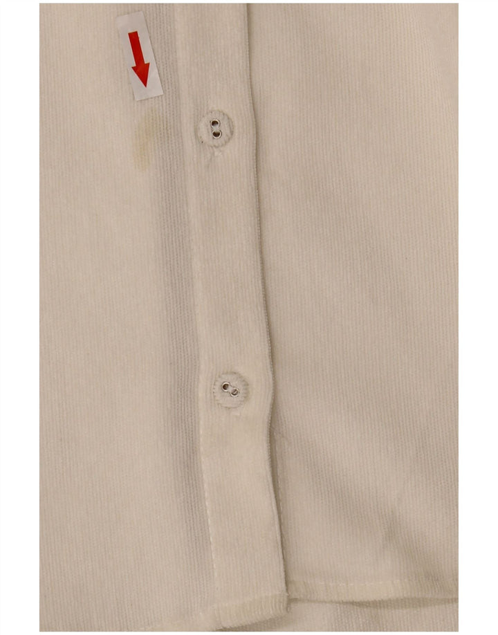 Zara Dame Oversized Corduroy Shirt UK 10 Small White Polyester