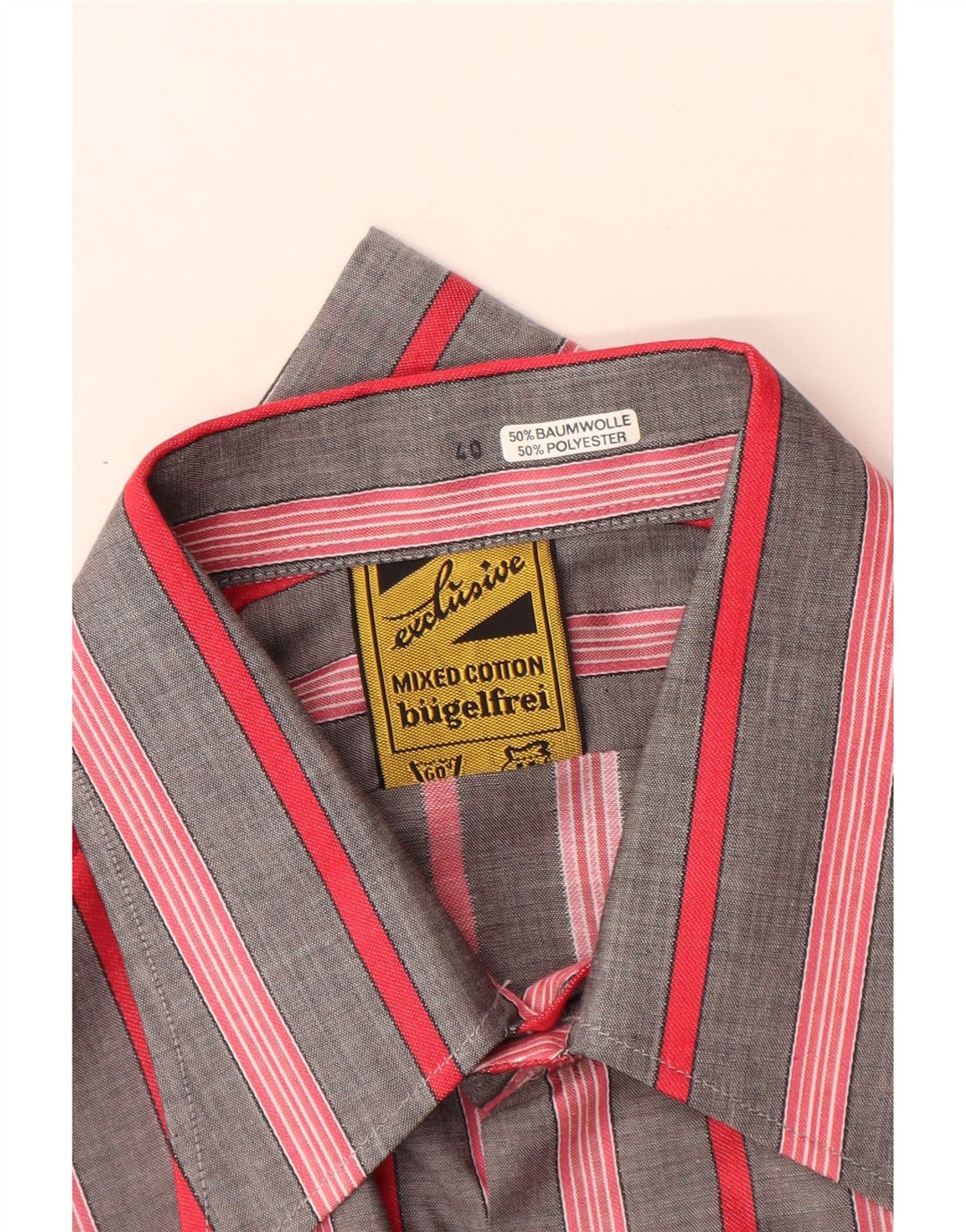 Bugelfrei herreskjorte str. 40 Mellem grå stribet bomuld