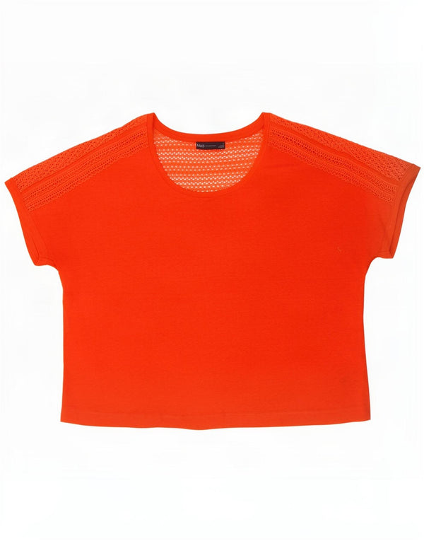 Marks & Spencer Dame Oversized T-Shirt Top UK 18 XL Orange Linen