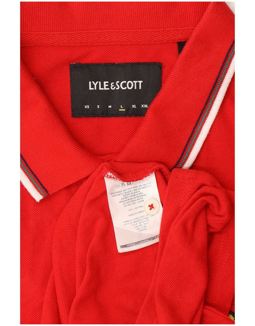 Lyle & Scott herre poloskjorte stor rød bomuld