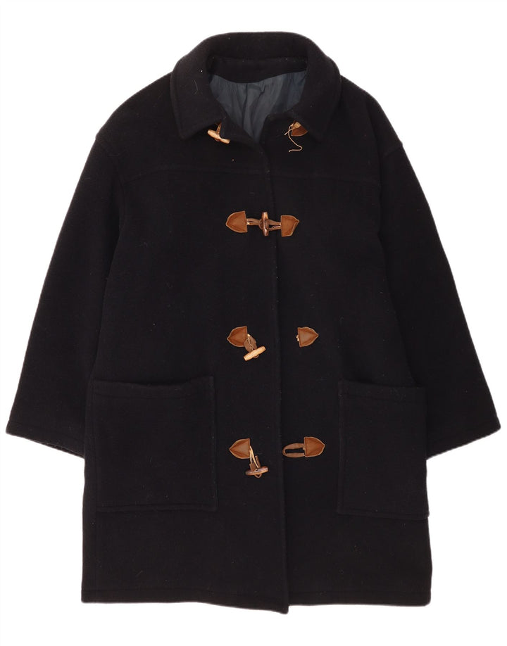 Vintage Dame Oversized Duffel Coat UK 14 Medium Navy Blue Uld