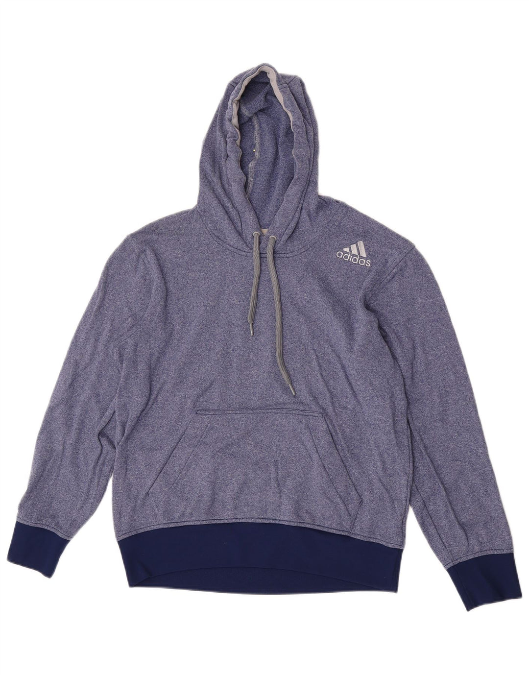 Adidas Dame Hoodie Jumper UK 14 Medium Blue Flecked Polyester