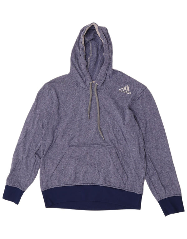 Adidas Dame Hoodie Jumper UK 14 Medium Blue Flecked Polyester