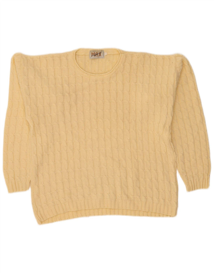 MAGLIERIA Herre sweater med rund hals, medium gul uld