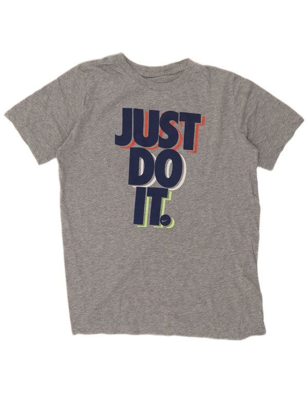 Nike drenge grafisk t-shirt top 13-14 år XL grå bomuld