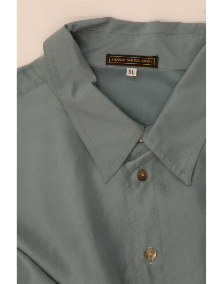 Vintage herreskjorte XL grøn silke