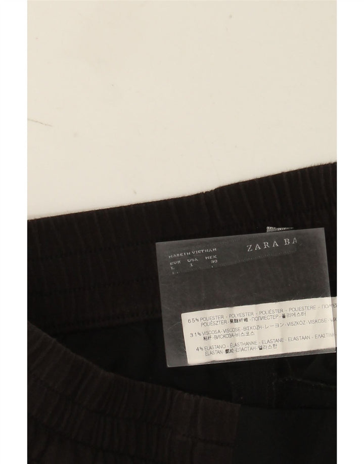 Zara Dame Casual Shorts Large W32 Sort Polyester