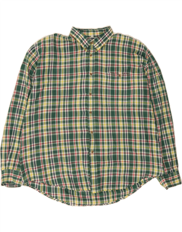 VINTAGE Mens Shirt Size 45/46 2XL Green Check Vintage Vintage and Second-Hand Vintage from Messina Hembry 