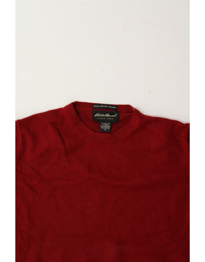 EDDIE BAUER Womens Crew Neck Jumper Sweater UK 14 Medium Red Wool Vintage Eddie Bauer and Second-Hand Eddie Bauer from Messina Hembry 