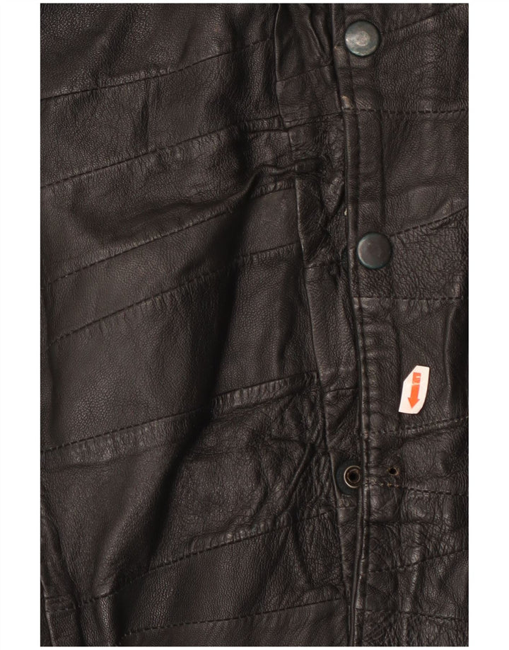 Vintage Herre kortærmet læderjakke UK 40 Large Black