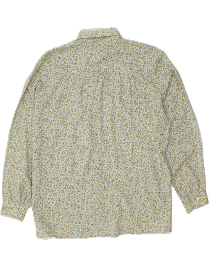 VINTAGE Womens Shirt UK 16 Large Green Floral Polyester Vintage Vintage and Second-Hand Vintage from Messina Hembry 