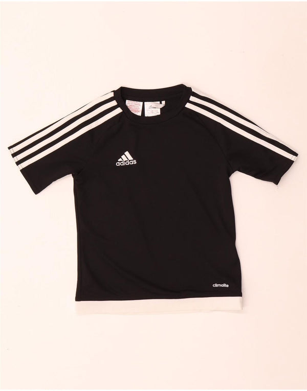 ADIDAS drenge Climalite grafisk T-shirt top 7-8 år sort polyester