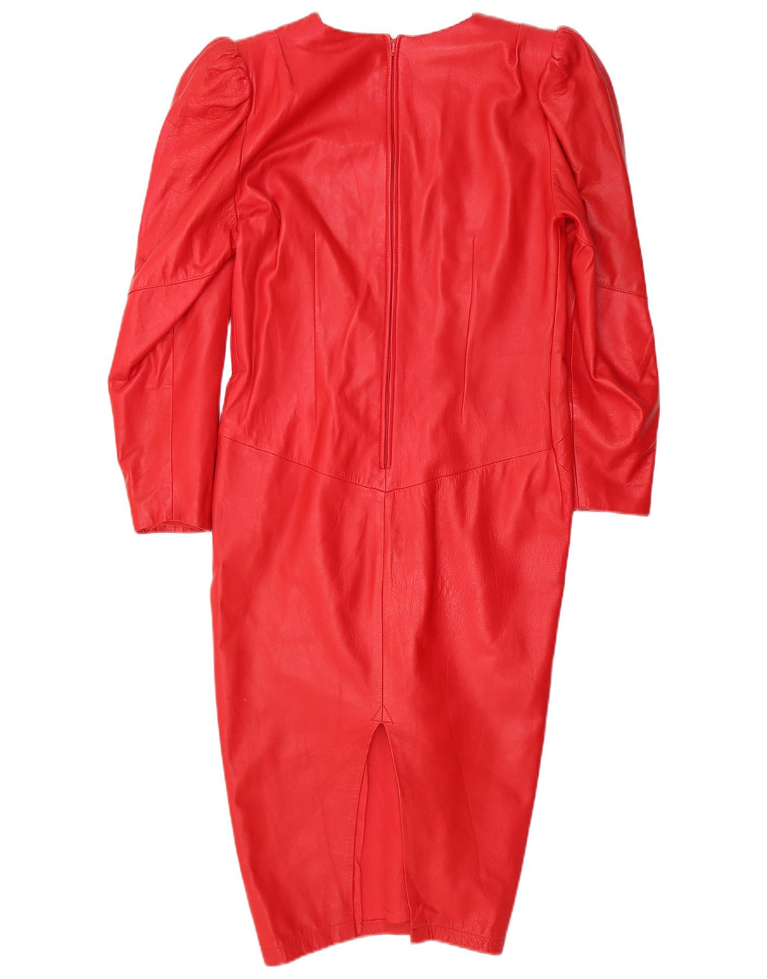 Vintage Dame Læder Skede Kjole IT 48 XL Rød