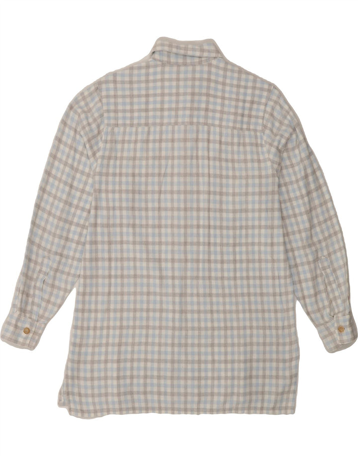 GIANI FEROTI Womens Flannel Shirt UK 10 Small Grey Check Cotton Vintage Giani Feroti and Second-Hand Giani Feroti from Messina Hembry 