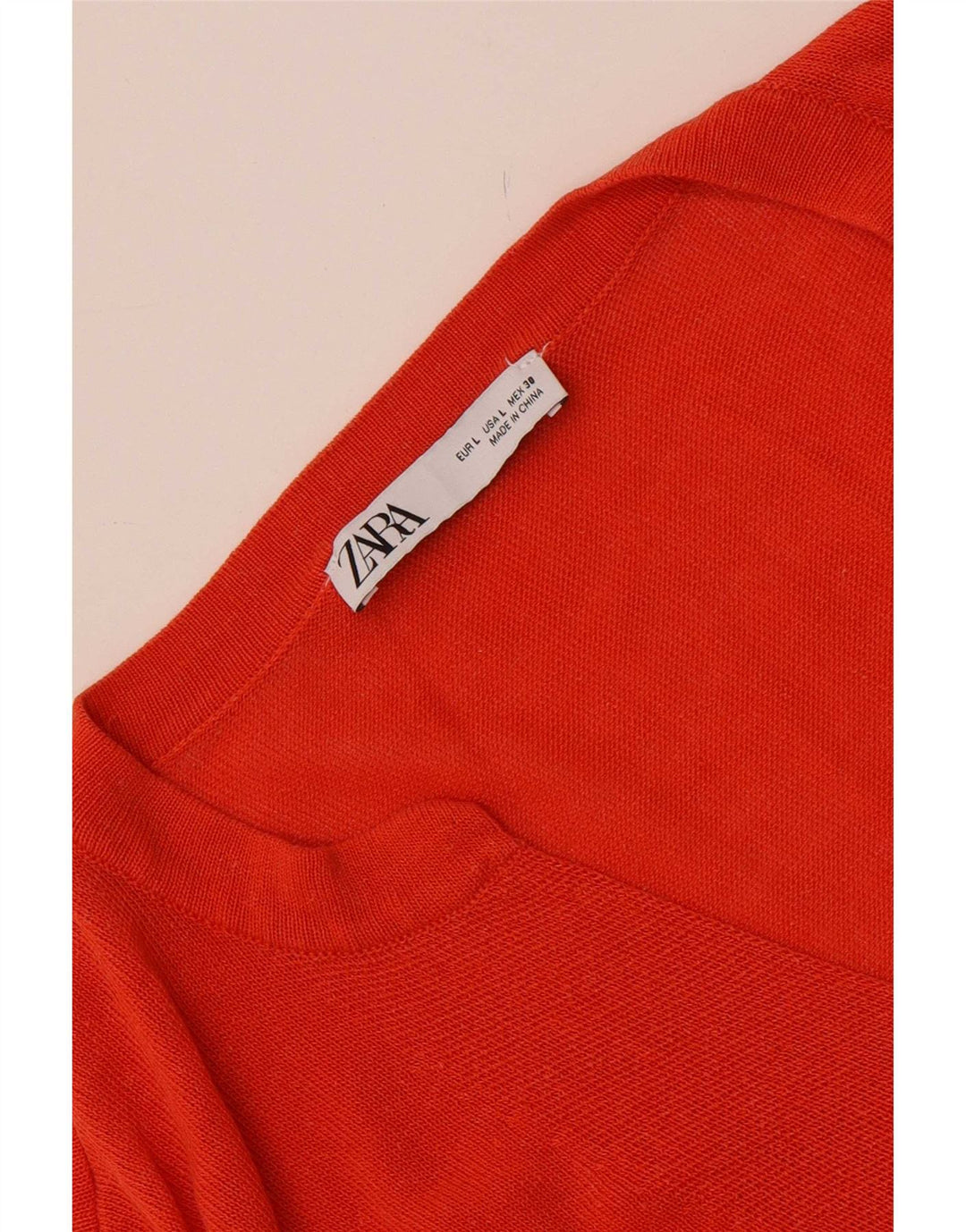 Zara Dame Oversized V-hals sweater UK 16 Large Orange