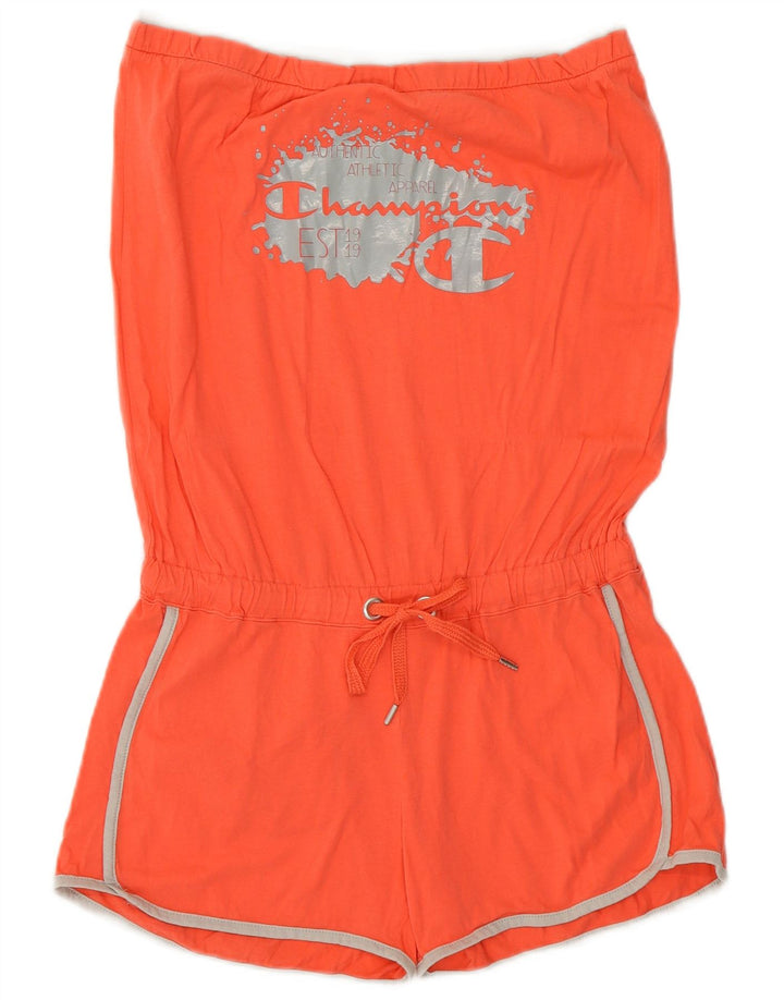 Champion Dame Grafisk Off Shoulder Playsuit UK 12 Medium Orange