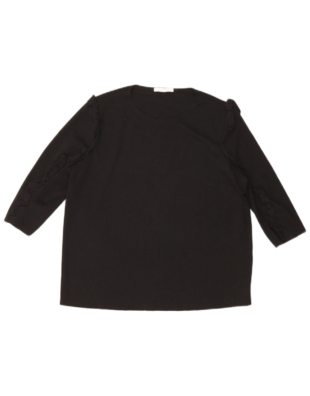 Zara Dame Top 3/4 ærmer UK 16 Large Black Bomuld