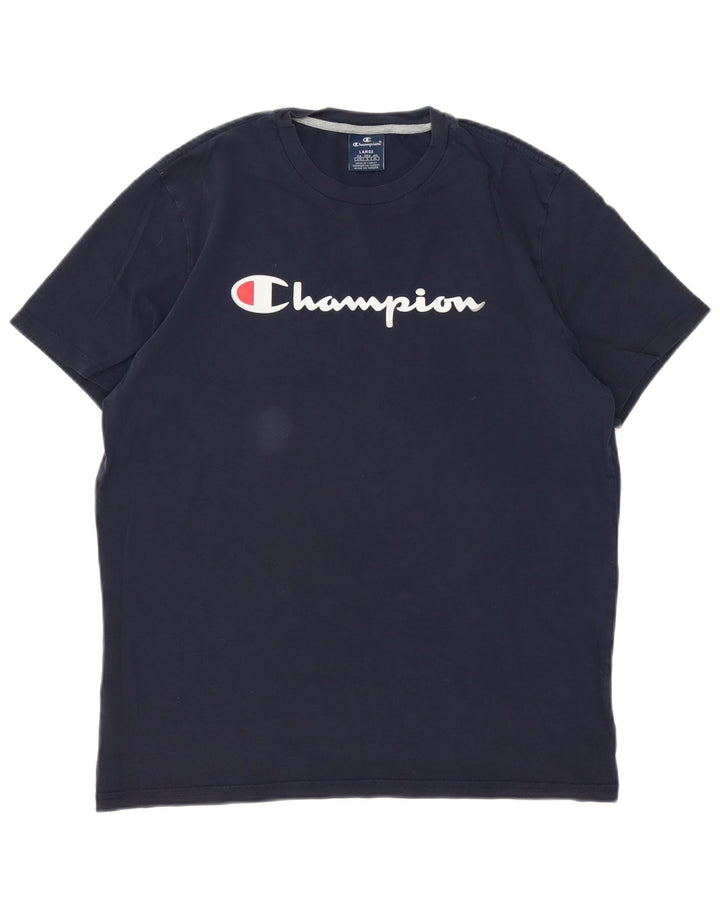 Champion Herre Grafisk T-Shirt Top Stor Marineblå