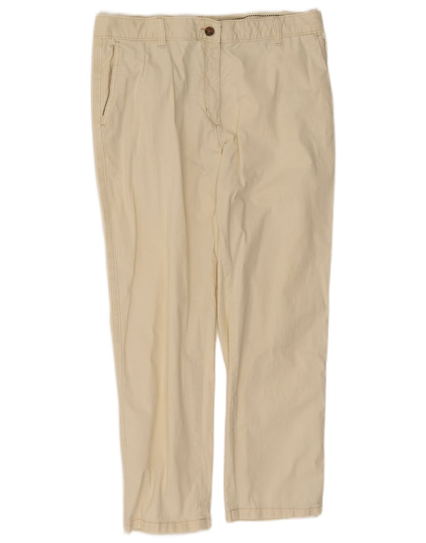 Marks & Spencer Womens Cropped Trousers UK 14 Large W32 L25 Off White