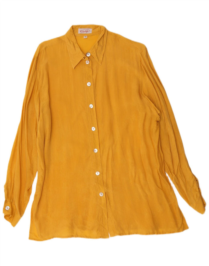 Citylife Dame Oversized Skjorte Bluse IT 42 Medium Gul