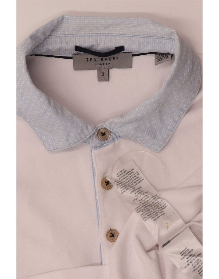 Ted Baker herre poloskjorte str. 3 Medium White Viscose