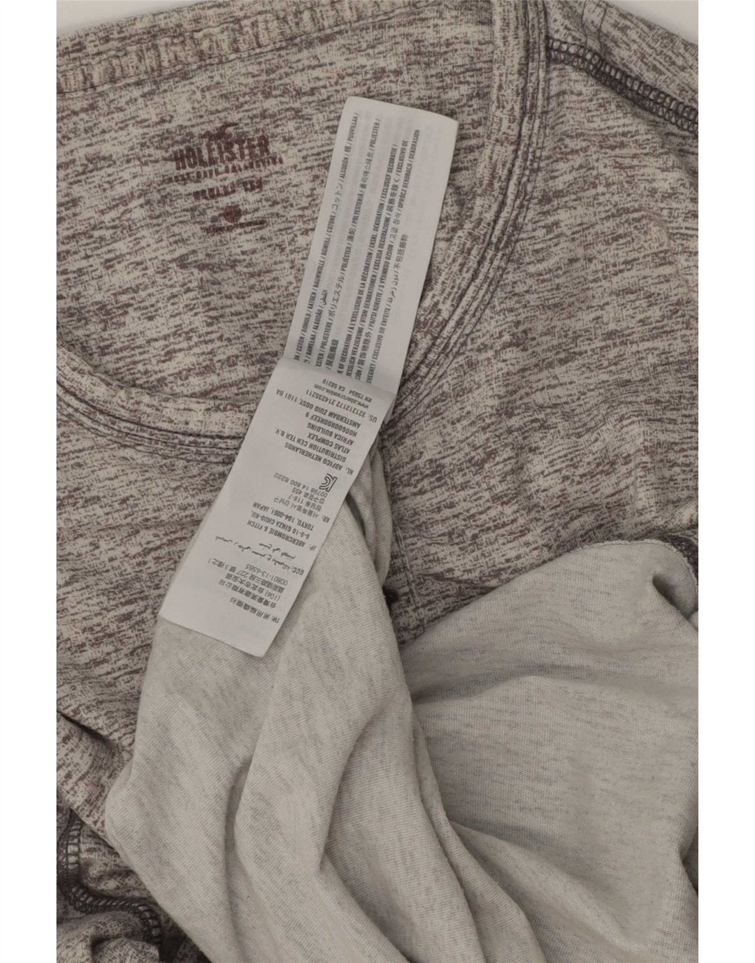 Hollister Herre Top Langærmet Lille Grå Flecked Bomuld