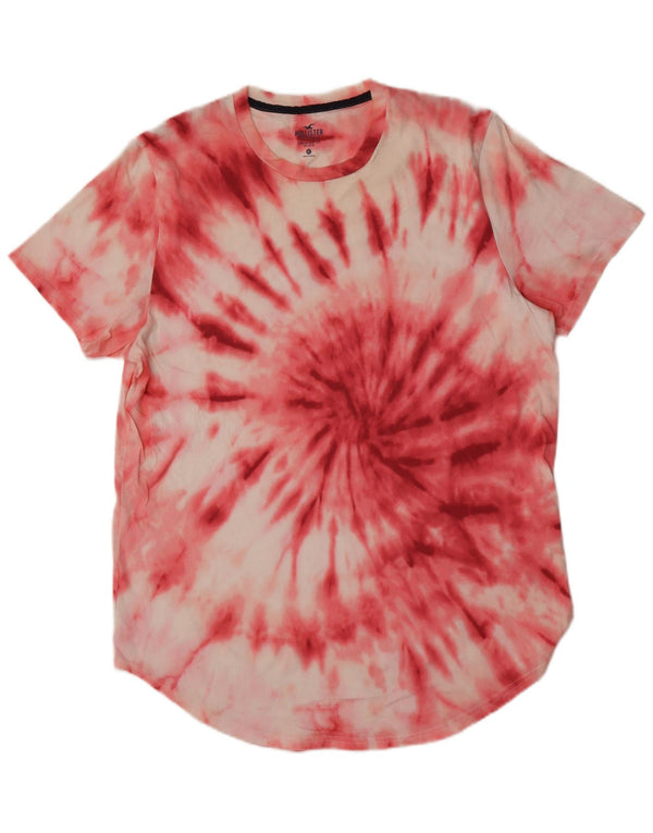 Hollister Herre T-Shirt Top XL Pink Tie Dye