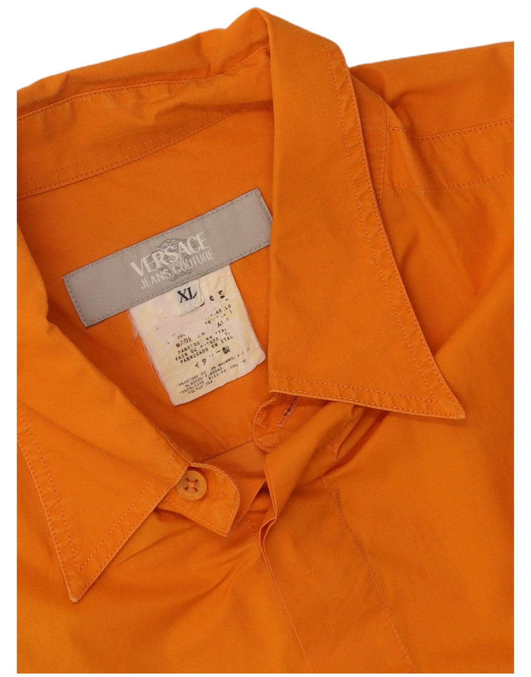 Versace kortærmet herreskjorte XL orange bomuld