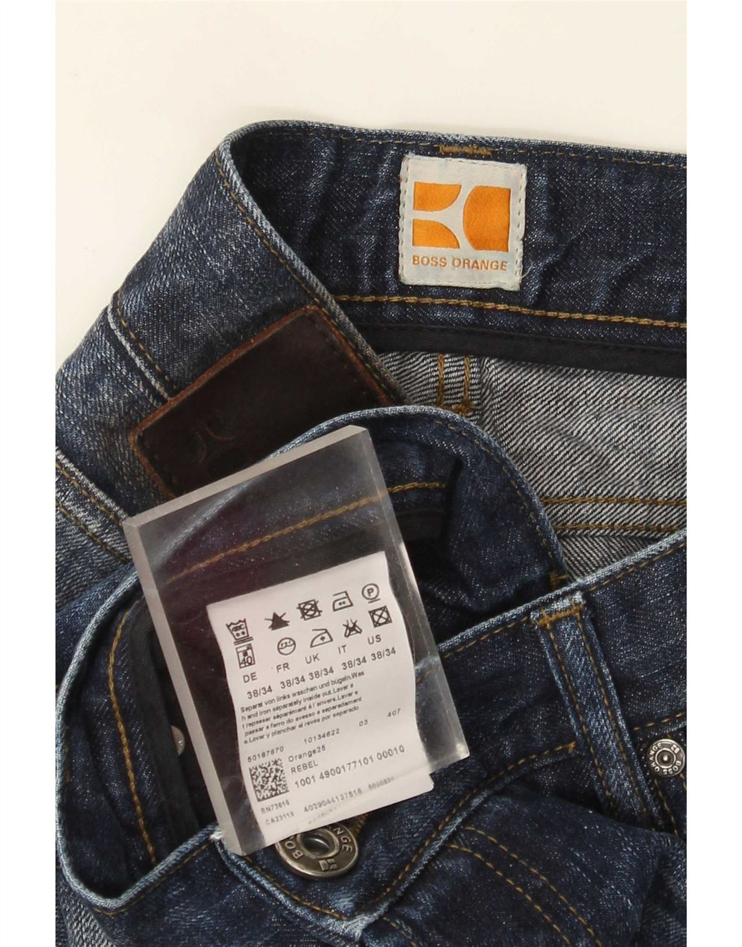 Boss Orange Herre Regular Fit Straight Jeans W38 L34 Blå Bomuld