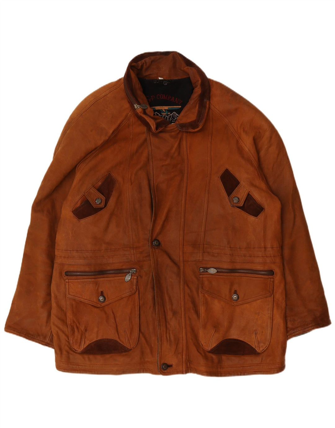 Vintage herre læderjakke IT 52 XL Brun