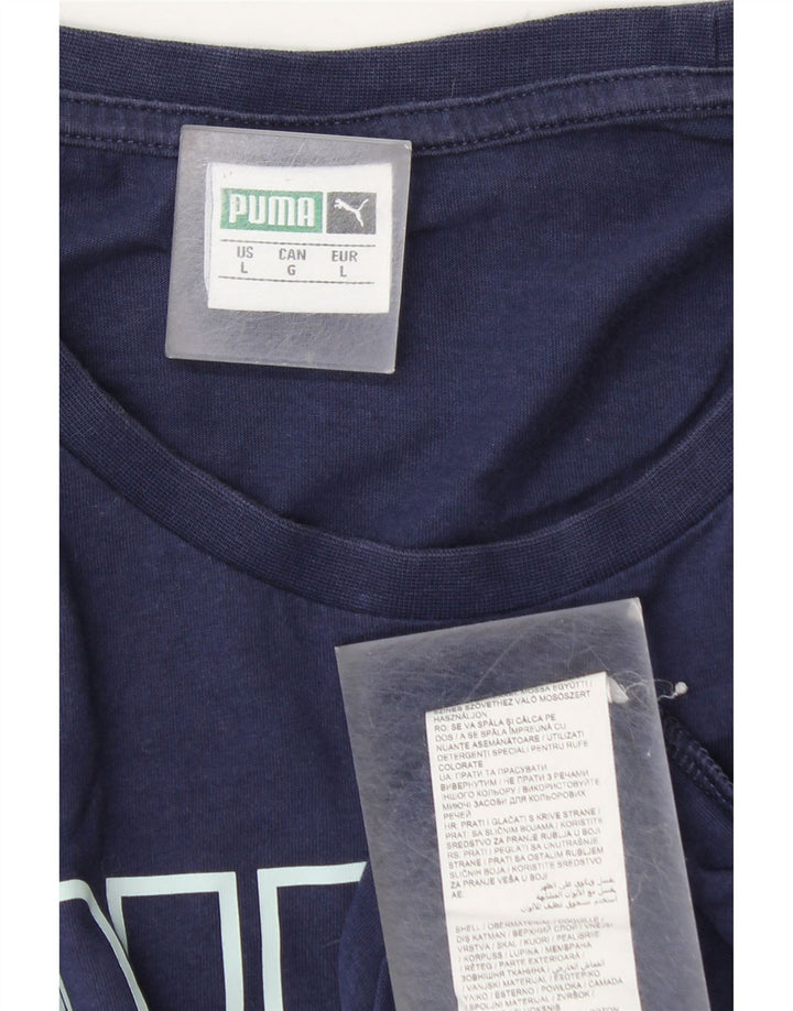 Puma Herre grafisk T-shirt Top Stor marineblå bomuld
