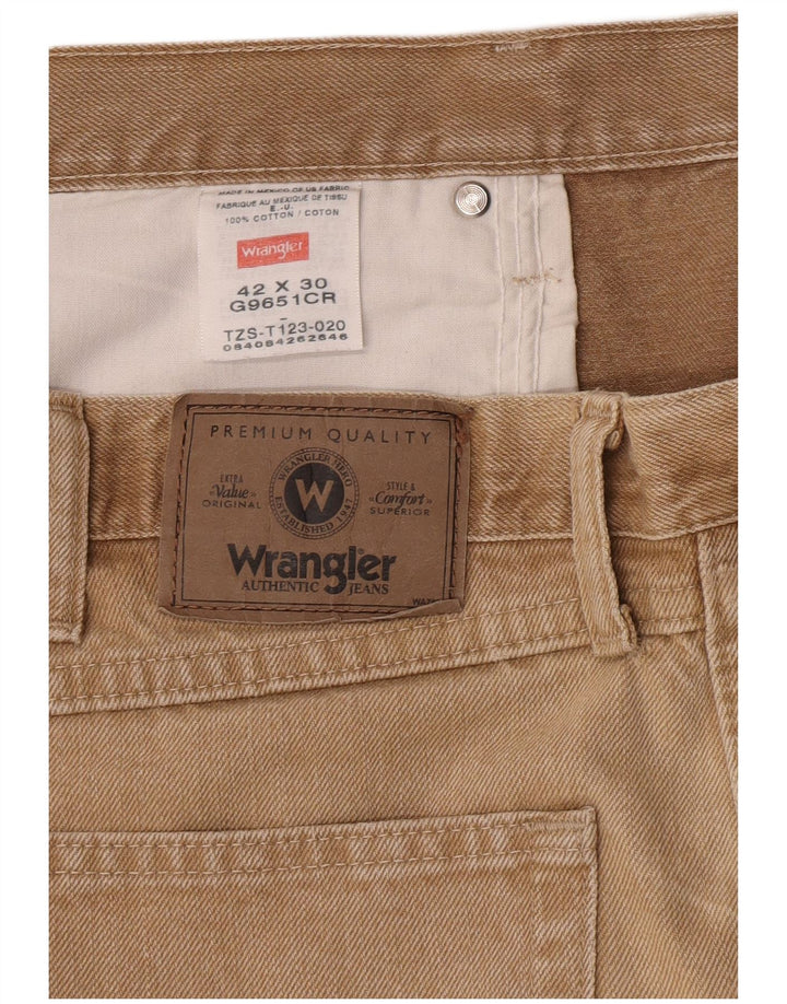 Wrangler Straight Jeans til mænd W42 L30 Beige Bomuld