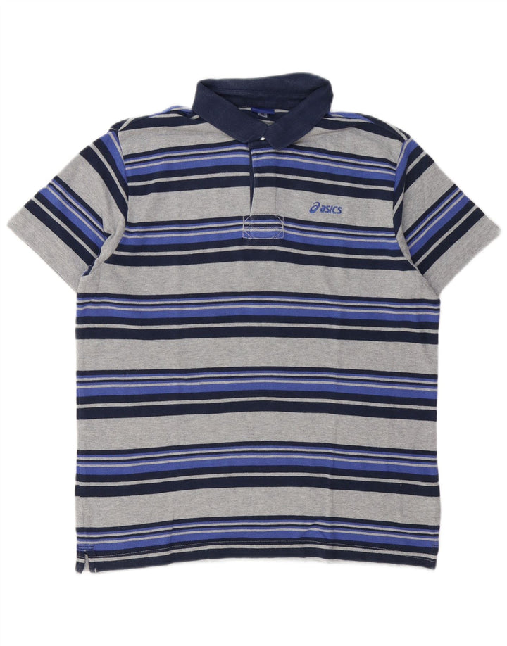 Asics herre poloshirt mellem grå stribet