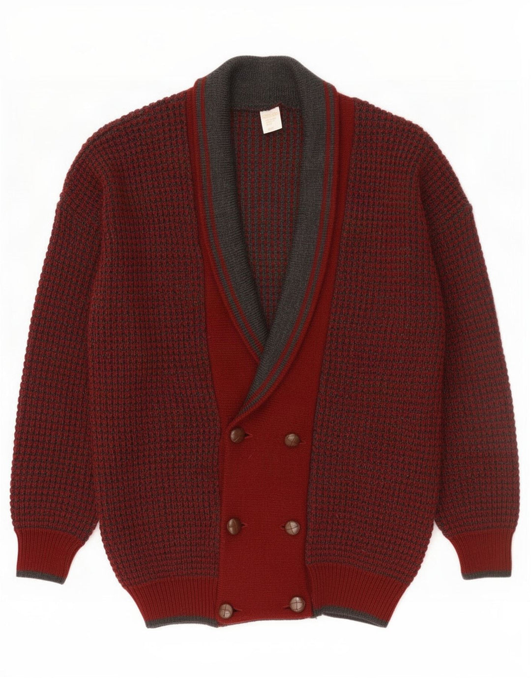 Vintage herre cardigan sweater IT 48/50 Medium Bourgogne uld