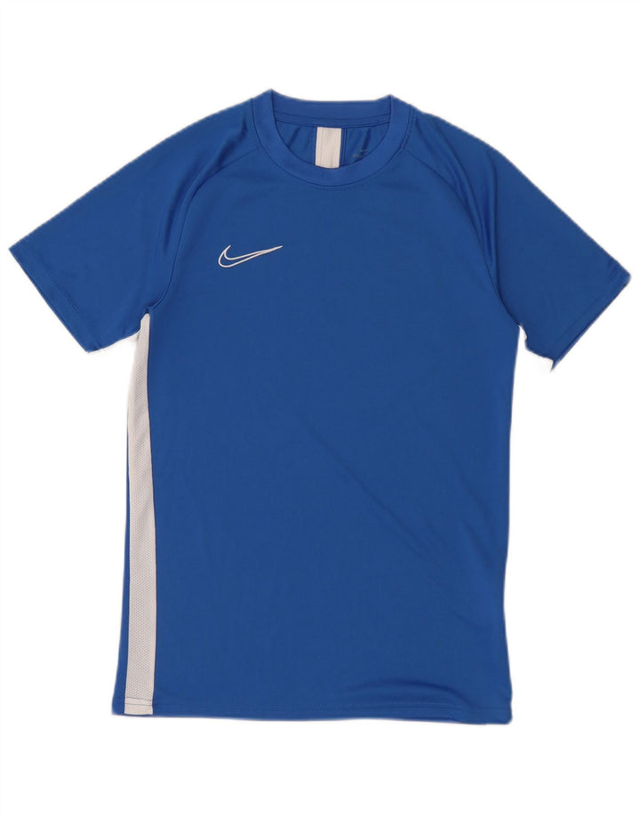 Nike Herre Dri Fit T-Shirt Top Lille Blå Colourblock Polyester