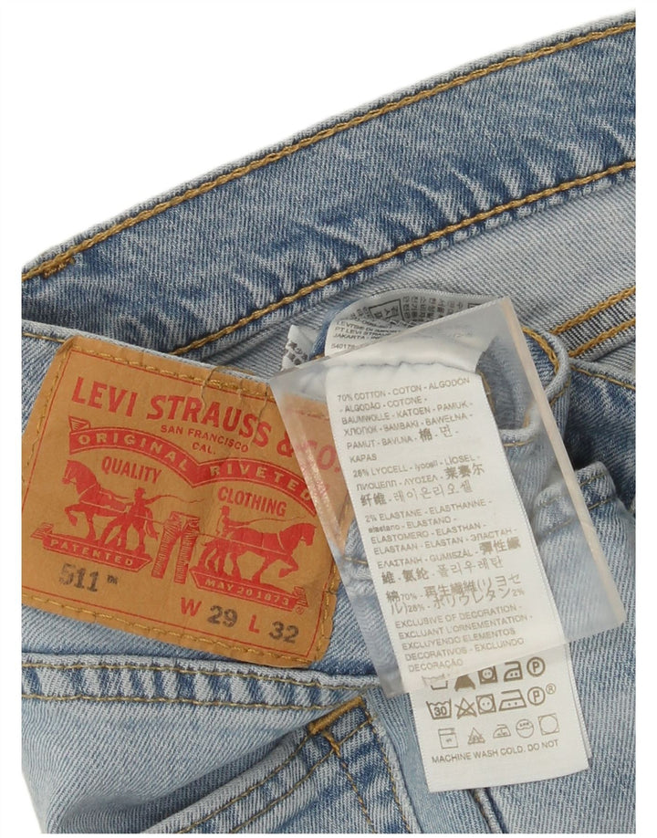 Levi's Herre 511 tilspidsede jeans W29 L32 blå bomuld