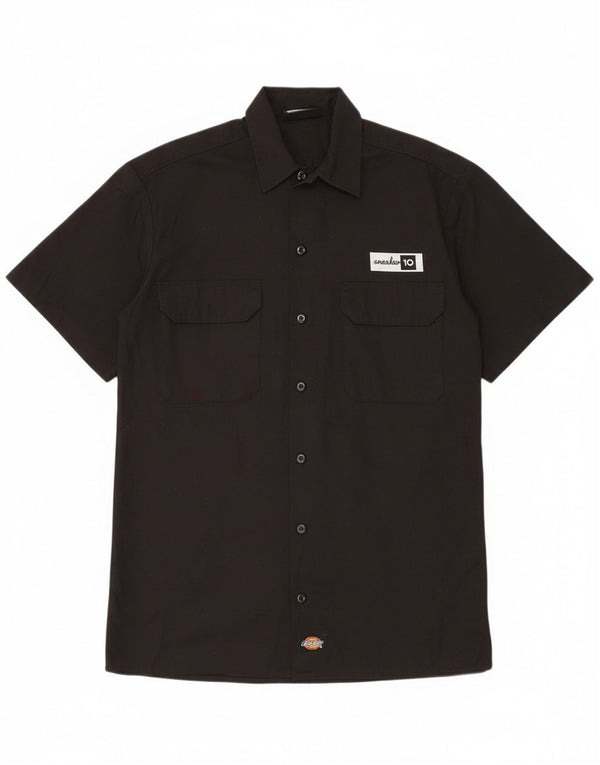 Dickies Mens Short Sleeve Shirt XS Black Polyester
