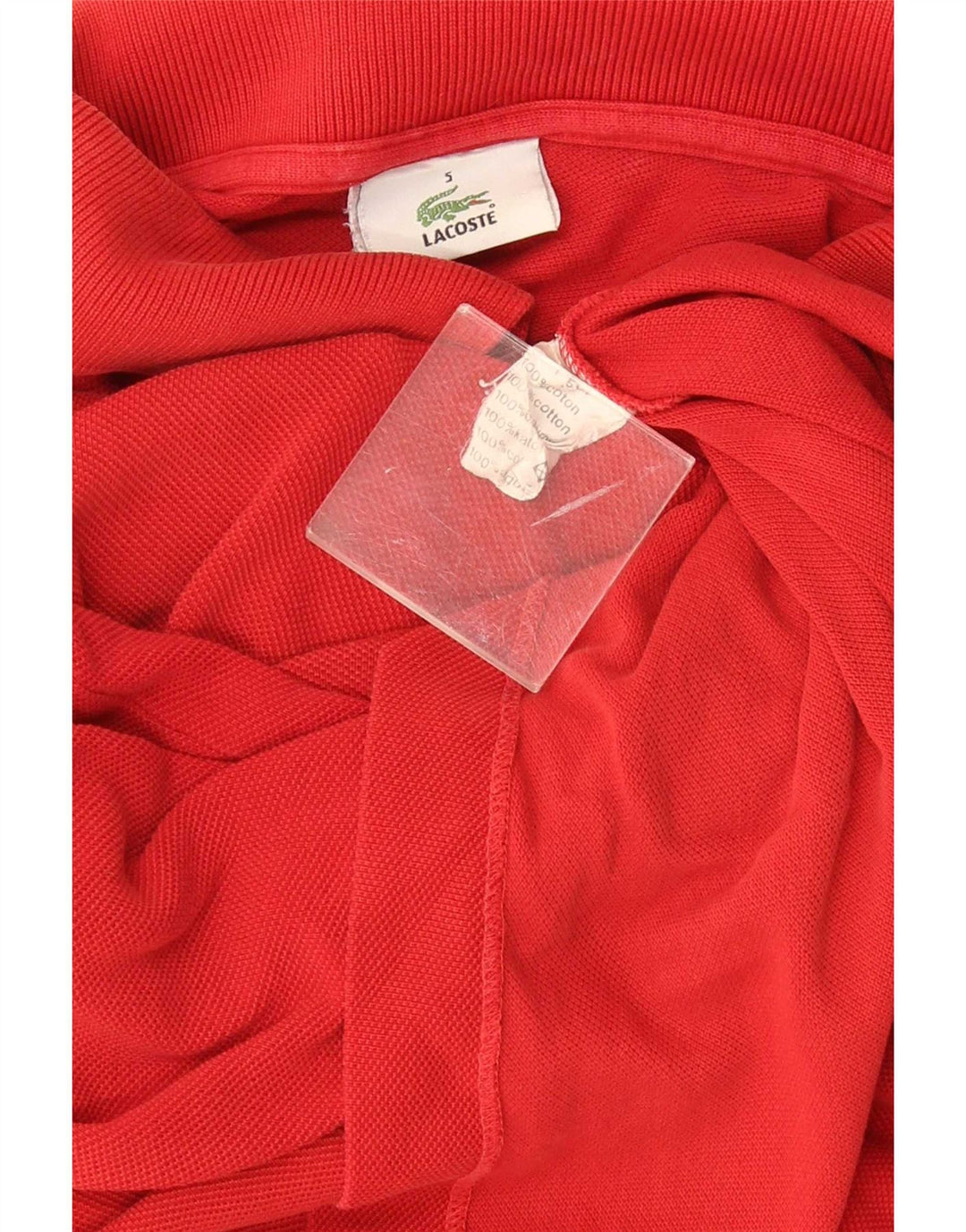 Lacoste Herre Polo Shirt Str. 5 Large Rød Bomuld Klassisk