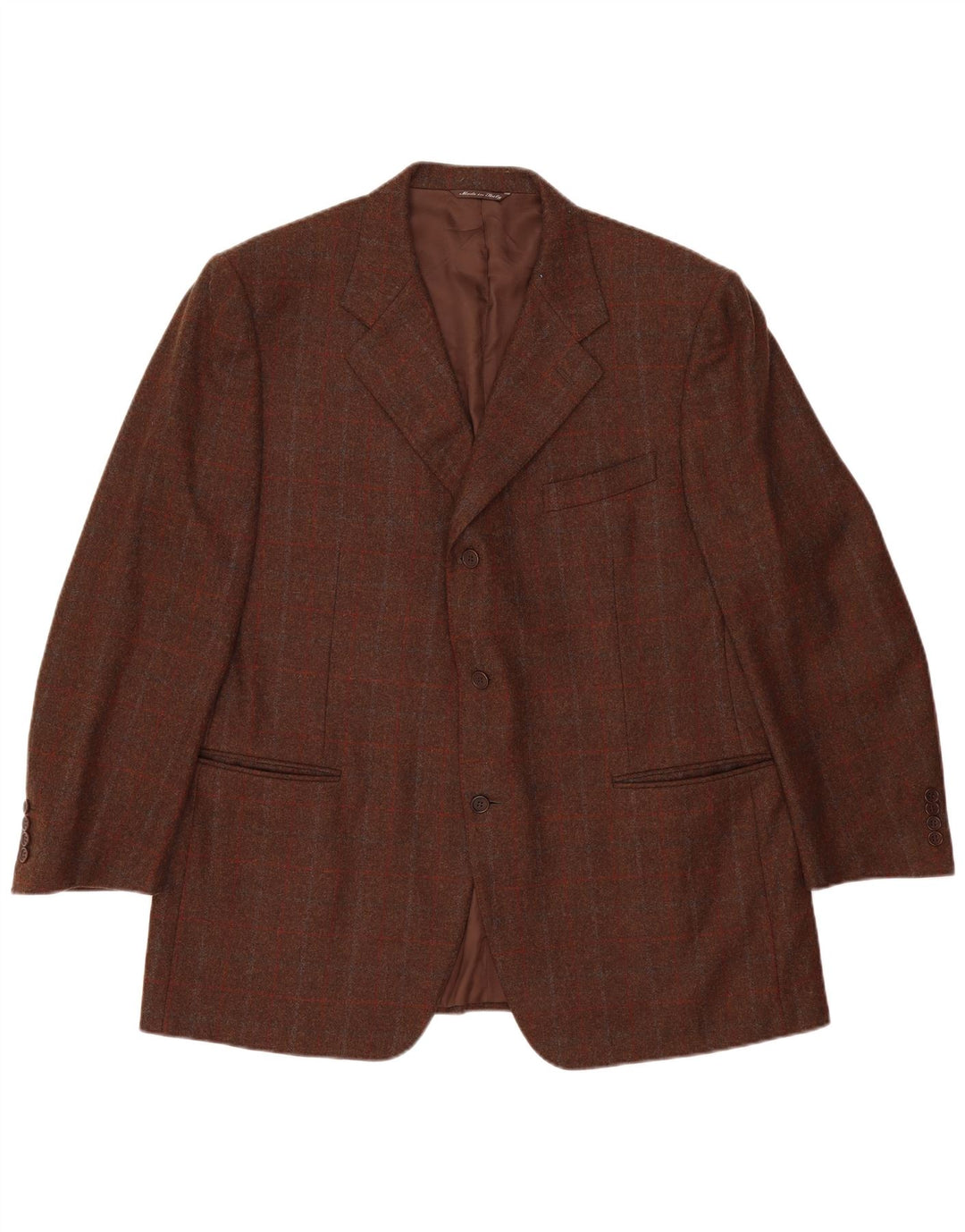 Canali Herre 3-knaps blazerjakke IT 58 4XL brun ternet uld
