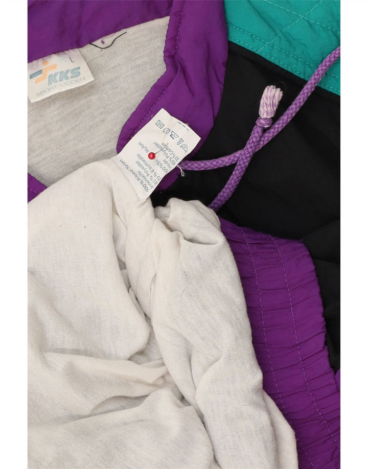 Vintage træningsdragt til mænd Topjakke Stor flerfarvet Colourblock Nylon