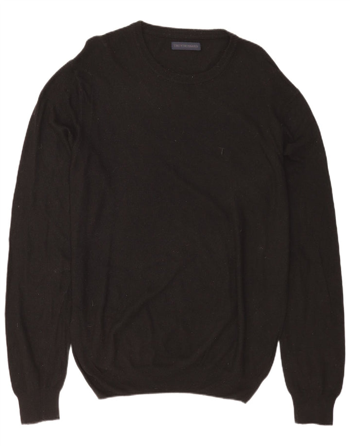 TRUSSARDI Herre Boat Neck Jumper Sweater Stor Sort Polyamid