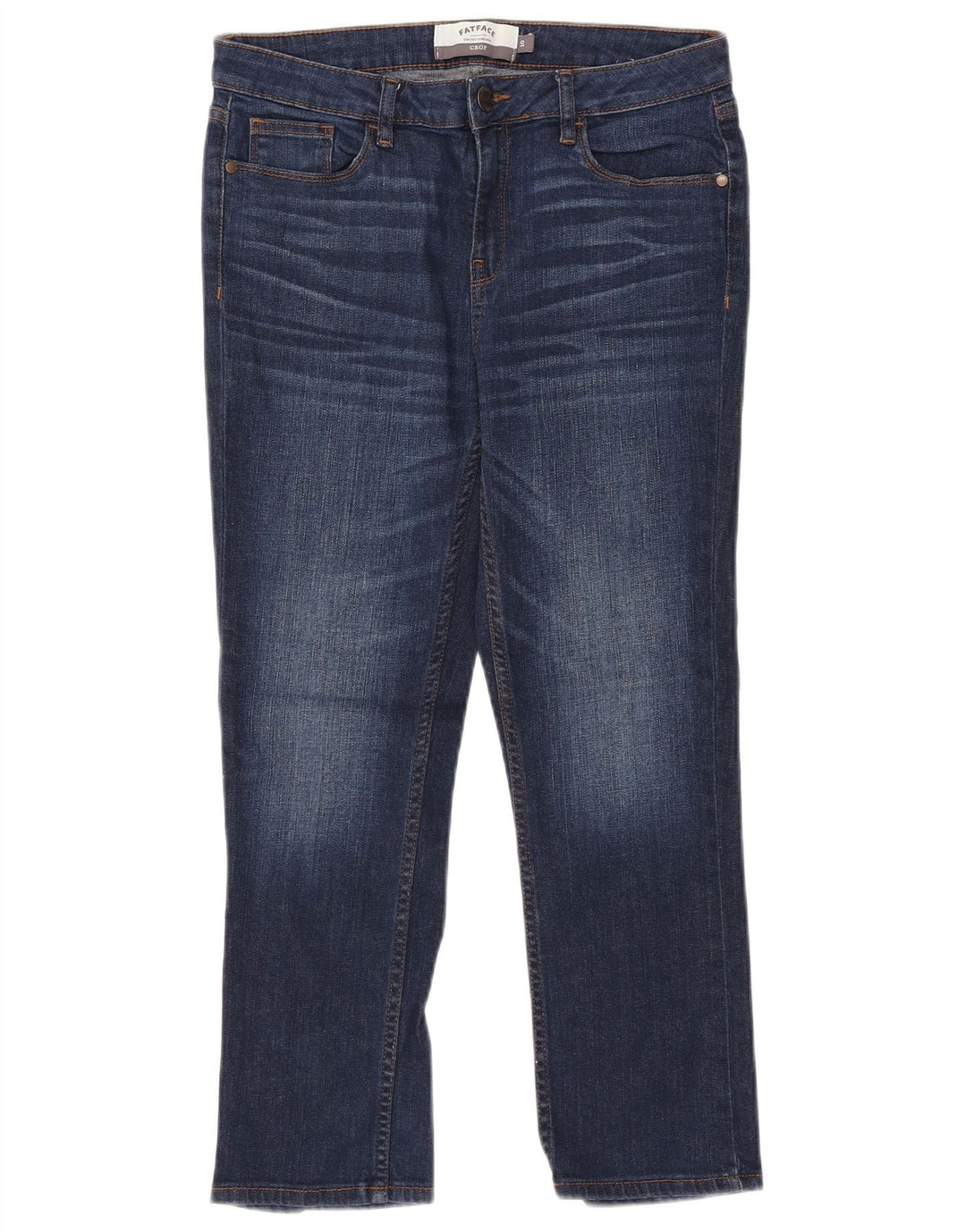 Fat Face Dame Slim Cropped Jeans UK 10 Small W30 L24 Blue Cotton