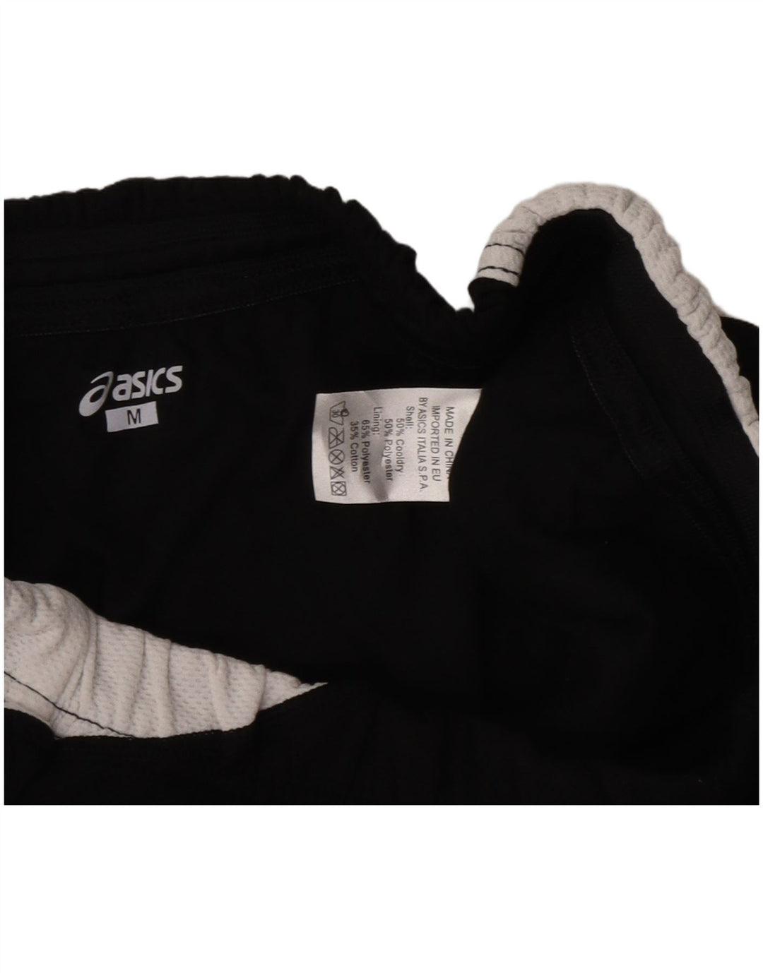 Asics Womens Graphic Sports Shorts UK 12 Medium Black Colourblock Polyester