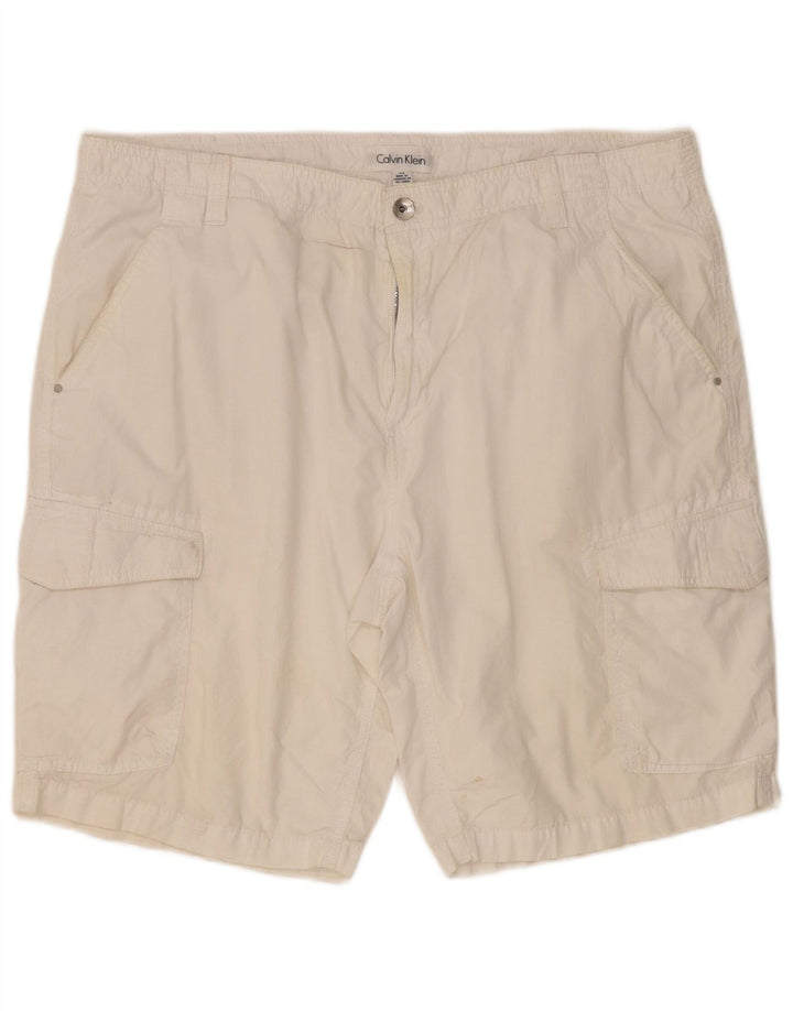Calvin Klein Herre Cargo Shorts W40 XL Hvid Bomuld