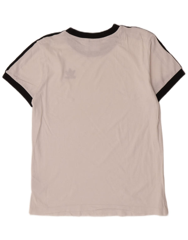 Adidas kortærmet grafisk T-shirt top til kvinder DK 6 XS Hvid Colourblock