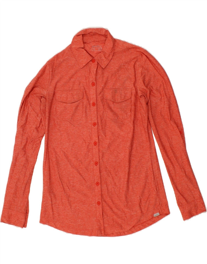 EDDIE BAUER Womens Shirt Blouse UK 10 Small Orange Flecked Polyester Vintage Eddie Bauer and Second-Hand Eddie Bauer from Messina Hembry 