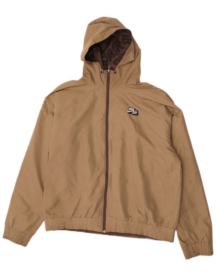 Nike grafisk vendbar jakke med hætte til mænd UK 45/47 XL brun polyester
