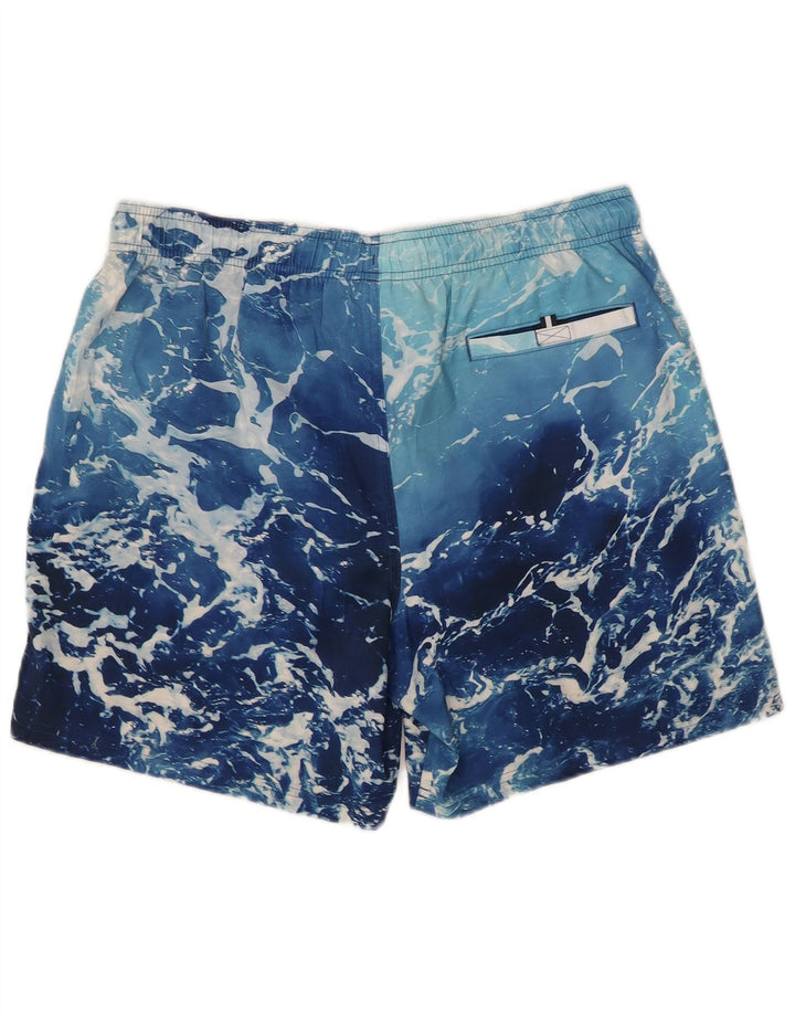 Marks & Spencer Badeshorts med abstrakt mønster til mænd, store blå polyester