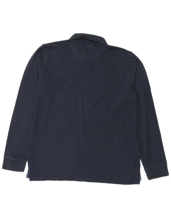 Avirex Langærmet Rugby Polo Shirt til mænd 2XL Marineblå Bomuld