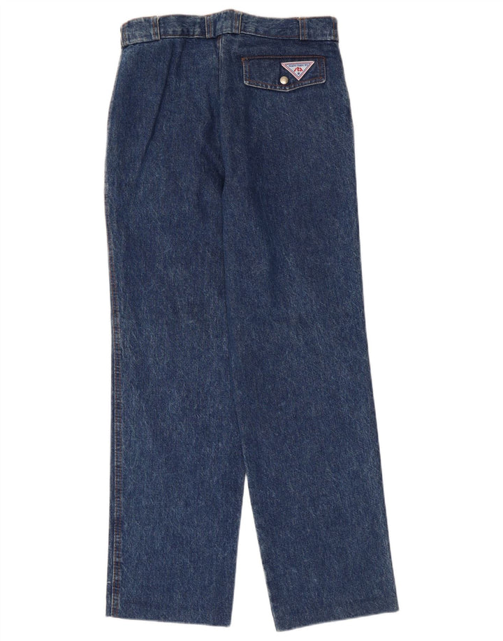 VINTAGE Højtaljede lige jeans til kvinder W28 L27 Marineblå